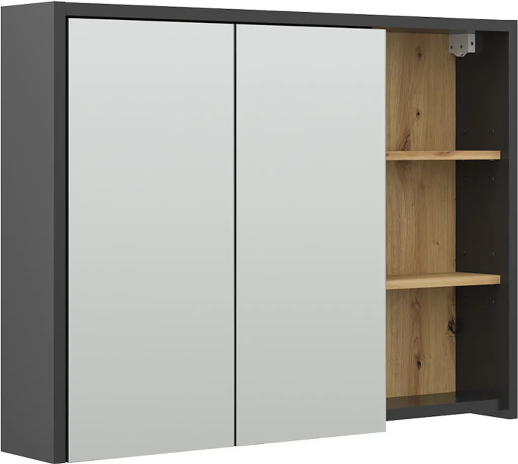 Meuble de salle de bain miroir Vicco Viola 100cm Chêne Artisan Bois