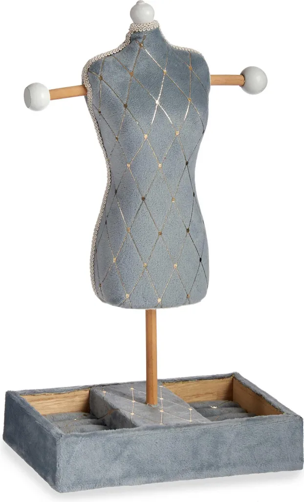 Portagioie Manichino in Legno e Stoffa: Organizzatore Bijoux Rustico