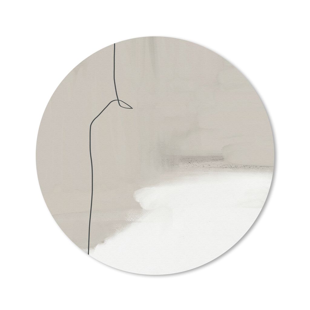 MuchoWow Mauspad Mousepad Abstrakt - Taupe - Linie - Design 40x40 cm - Mousepads - Maus Mat - Pad - Mausunterlage - Schreibtisch Accessoires