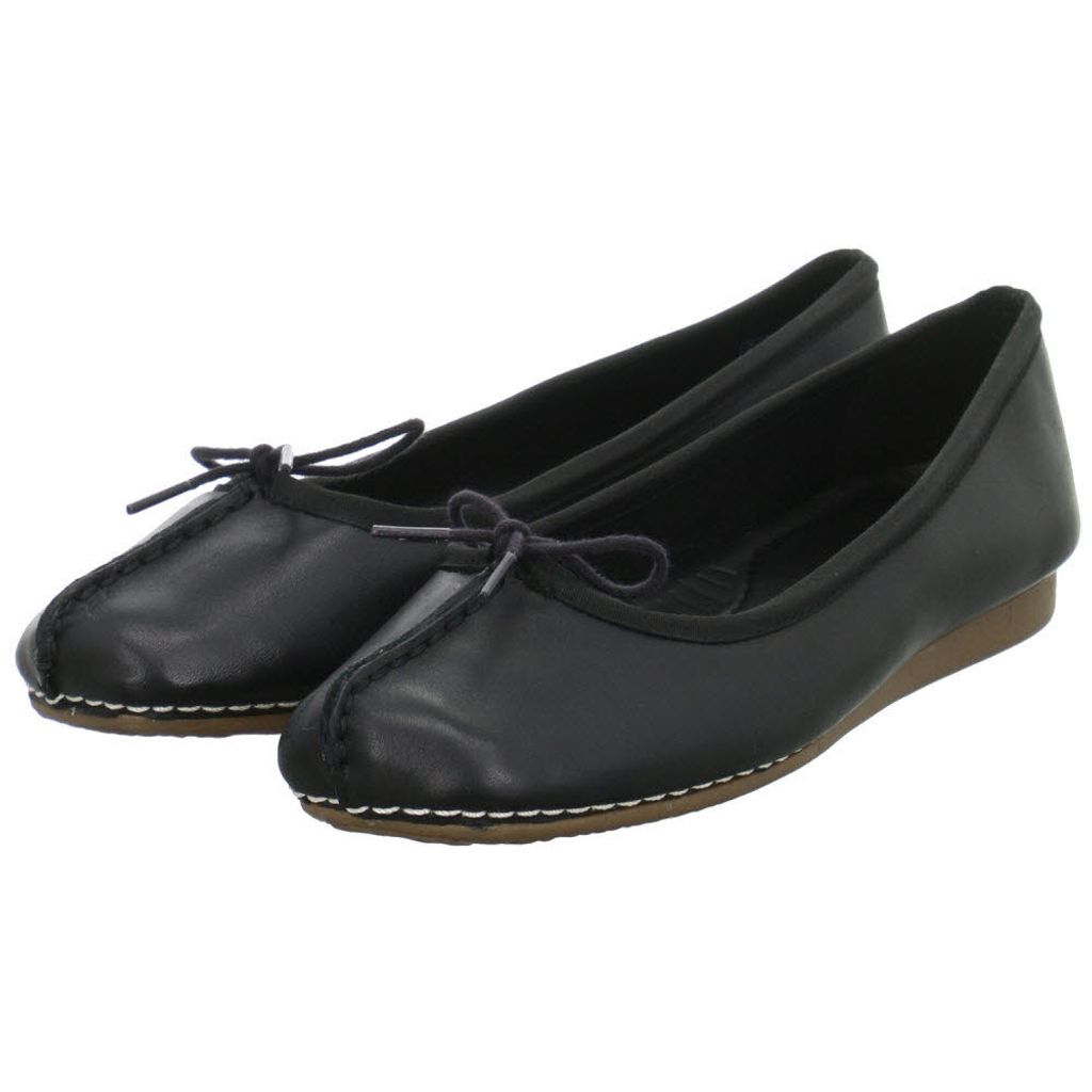Clarks Freckle ice scarpe da donna ballerine ballerine nero Immagine del prodotto 