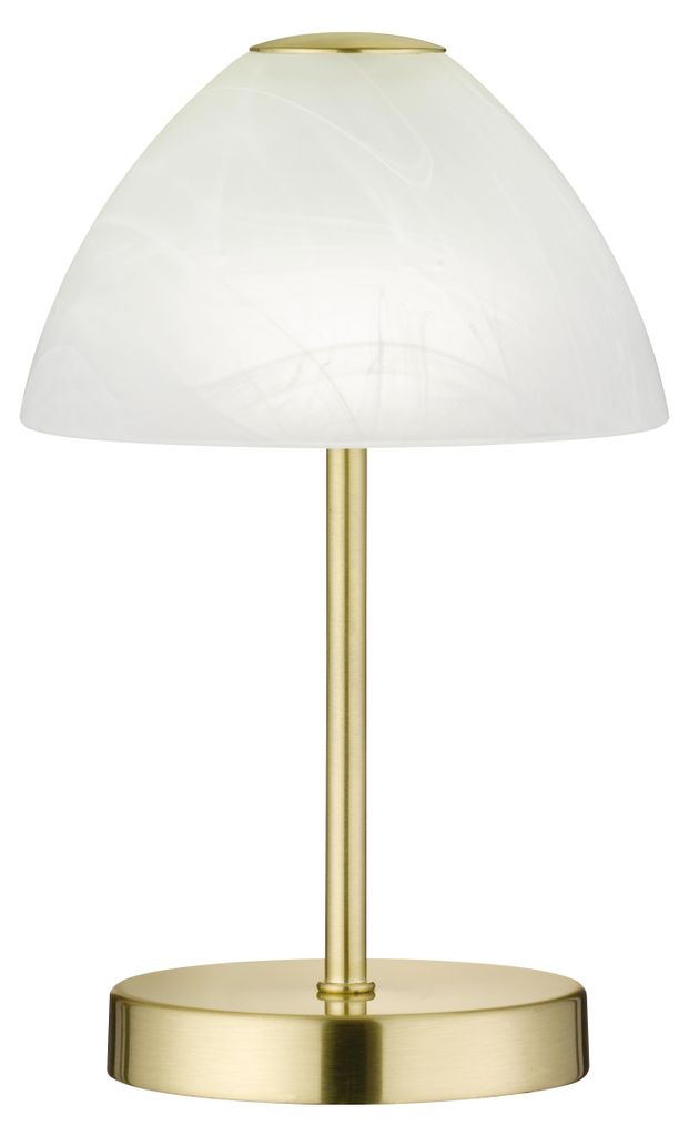 LED stolová lampa - biela - mosadz - opálové sklo - V 24 cm Obrázok produktu 
