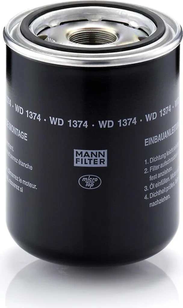 Cartouche de filtre à huile vissable WD 1374 MANN-FILTER haute efficacité