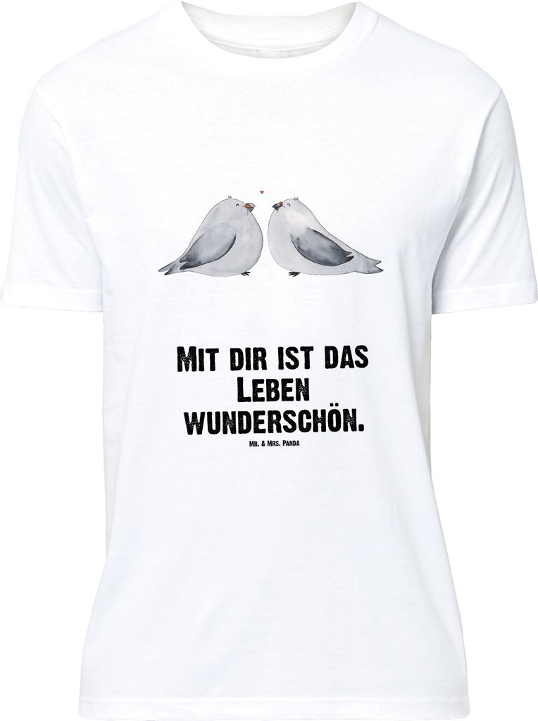 Mr. & Mrs. Panda Größe M T-Shirt Turteltauben Liebe - Weiß - Geschenk, Verheiratet, Hochzeit, Verlobt, Herren, Shirt, Freundin, Freund, Tshirt, ...