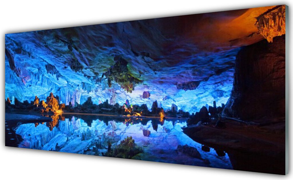 Küchenrückwand aus Glas 125x50cm Spritzschutz Gebirge See Landschaft