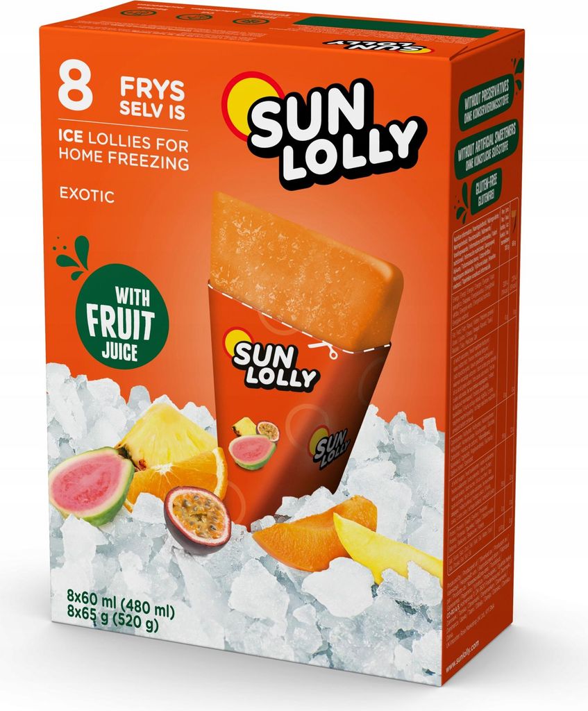 Sun Lolly Wassereis zum Selbsteinfrieren mit exotischem Produktbild 