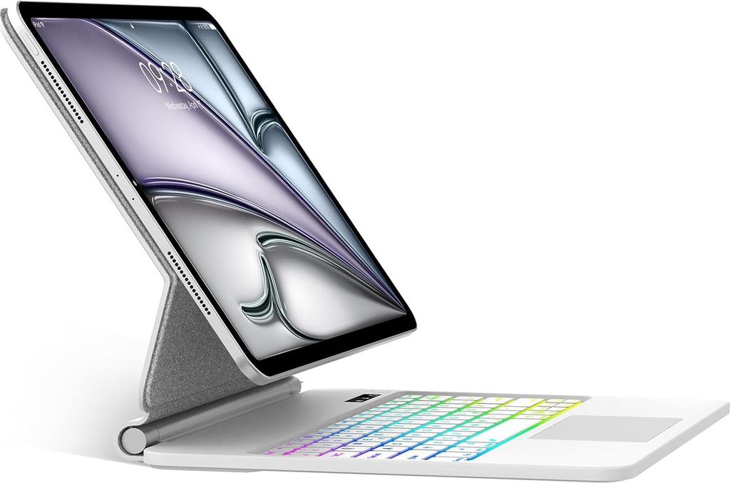 Hülle mit Tastatur für iPad Air 13 iPad Pro 12.9 SENGBIRCH QWERTZ mit Touchpad weiß