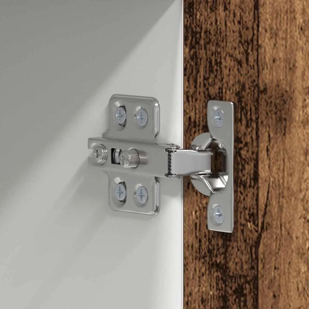 vidaXL Mobile a Parete 50x31x100 cm | Bianco e Legno | Top Qualità - 8