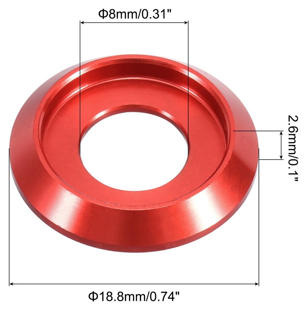M8 Kegelbecher Senkscheiben, Lochdurchmesser 8mm/0,31" Aluminium Dichtungen Becherscheibe Unterlegscheibe fš¹r Schraube RC/FPV/PC/Drone Zubeh?rte...