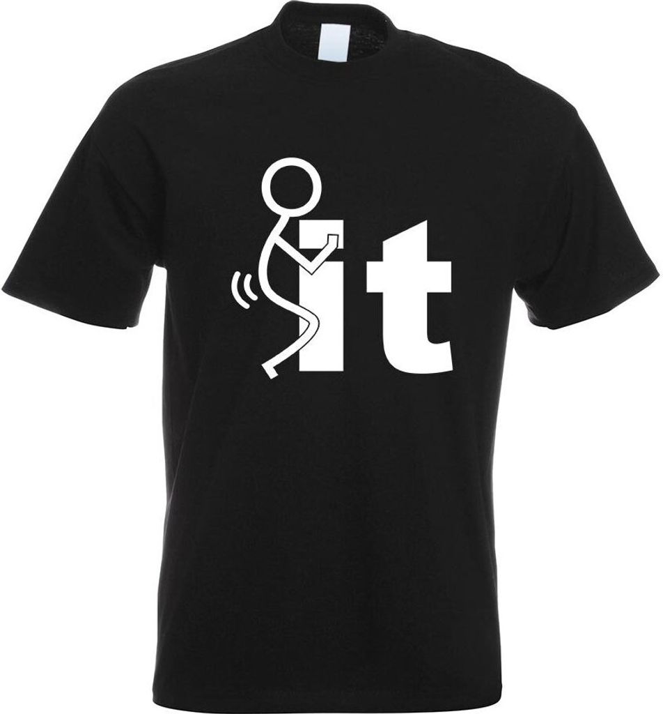 Kiwistar - T-Shirt - schwarz - Fuck It Motiv Bedruckt Funshirt Design Print - mit Motiv Bedruckt - Funshirt Design - Sport - Freizeit - Herren - L