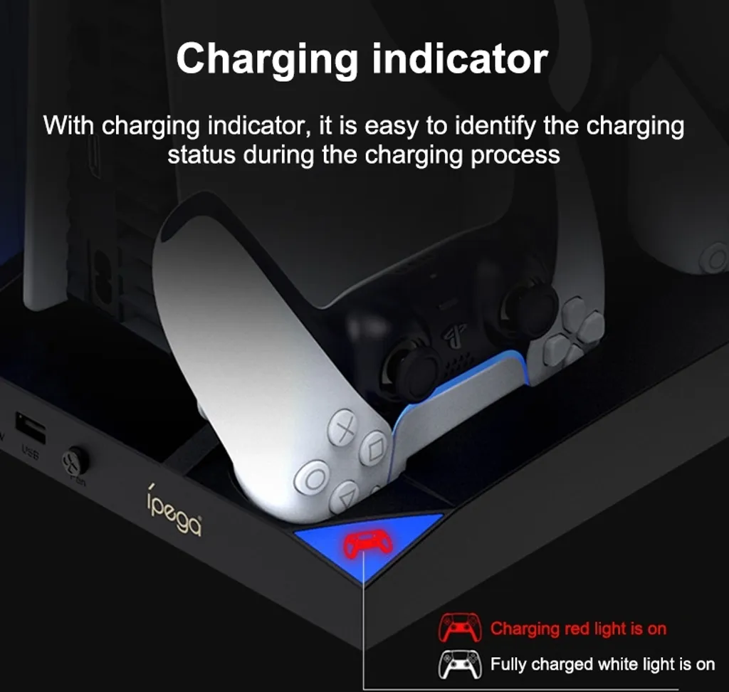Support Vertical PS5 Édition Noire et Socle de Charge Multifonction
