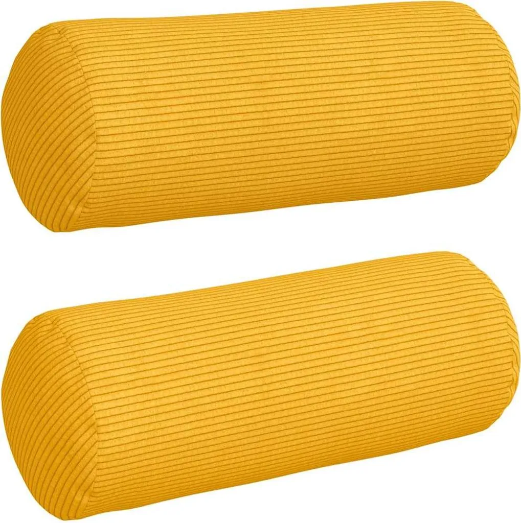 Coussin de soutien lombaire jaune 15x40 cm en velours pour canapé, x2