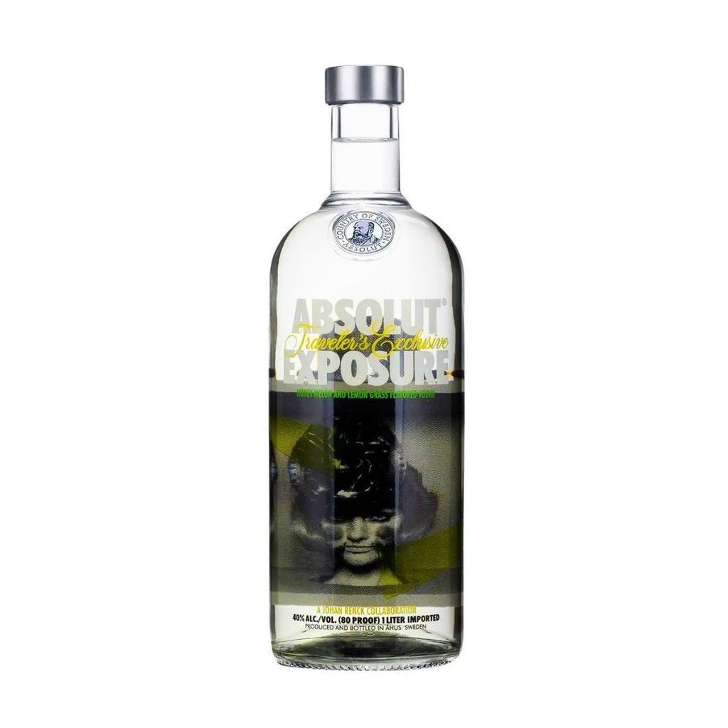 Absolut Vodka 1L Exposure 1 - Limited Edition 2013 – Künstlerischer Wodka mit Honigmelone & Zitronengras, Sammlerflasche mit Lydia Hearst Design