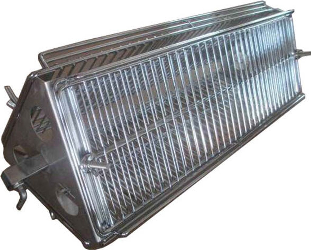 Rotisserie Dreiecksgrill Edelstahl Grillanhang Korb Kebabs Steaks Grillen BBQ