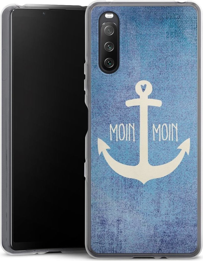 DeinDesign Handyhülle für Sony Xperia 10 III Silikon Hülle Case Smartphone Schutzhülle Anker Blau maritim