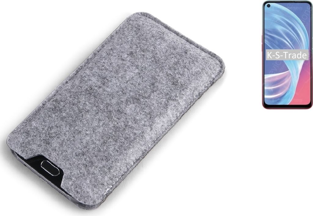 K-S-Trade Filz Handyhülle kompatibel mit Oppo A73 5G Schutzhülle Filztasche Filz Tasche Case Sleeve Handy Hülle Filzhülle grau