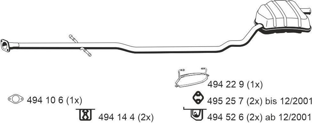 ERNST 250238 Endschalldämpfer für MINI Schrägheck (R50, R53) Auspuff