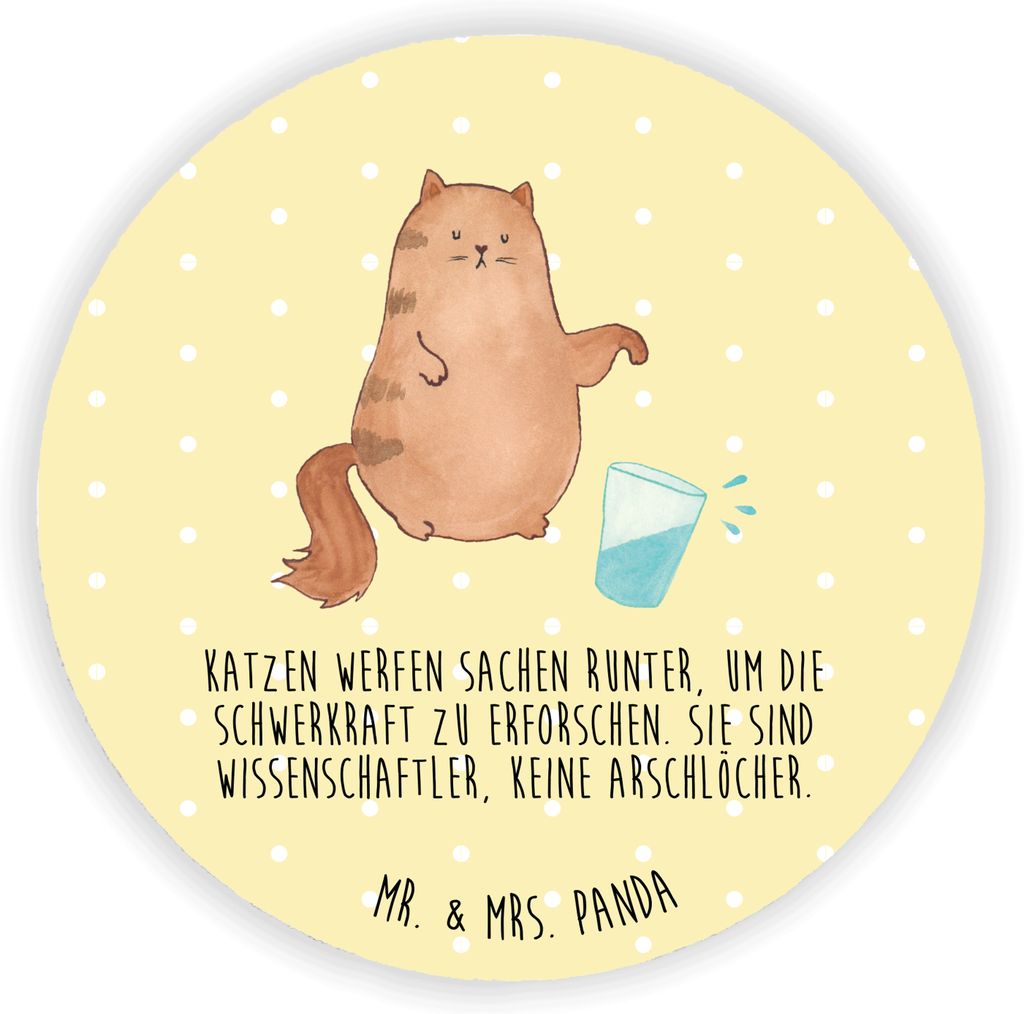 Mr. & Mrs. Panda Rund Magnet Katze Wasserglas - Gelb Produktbild 
