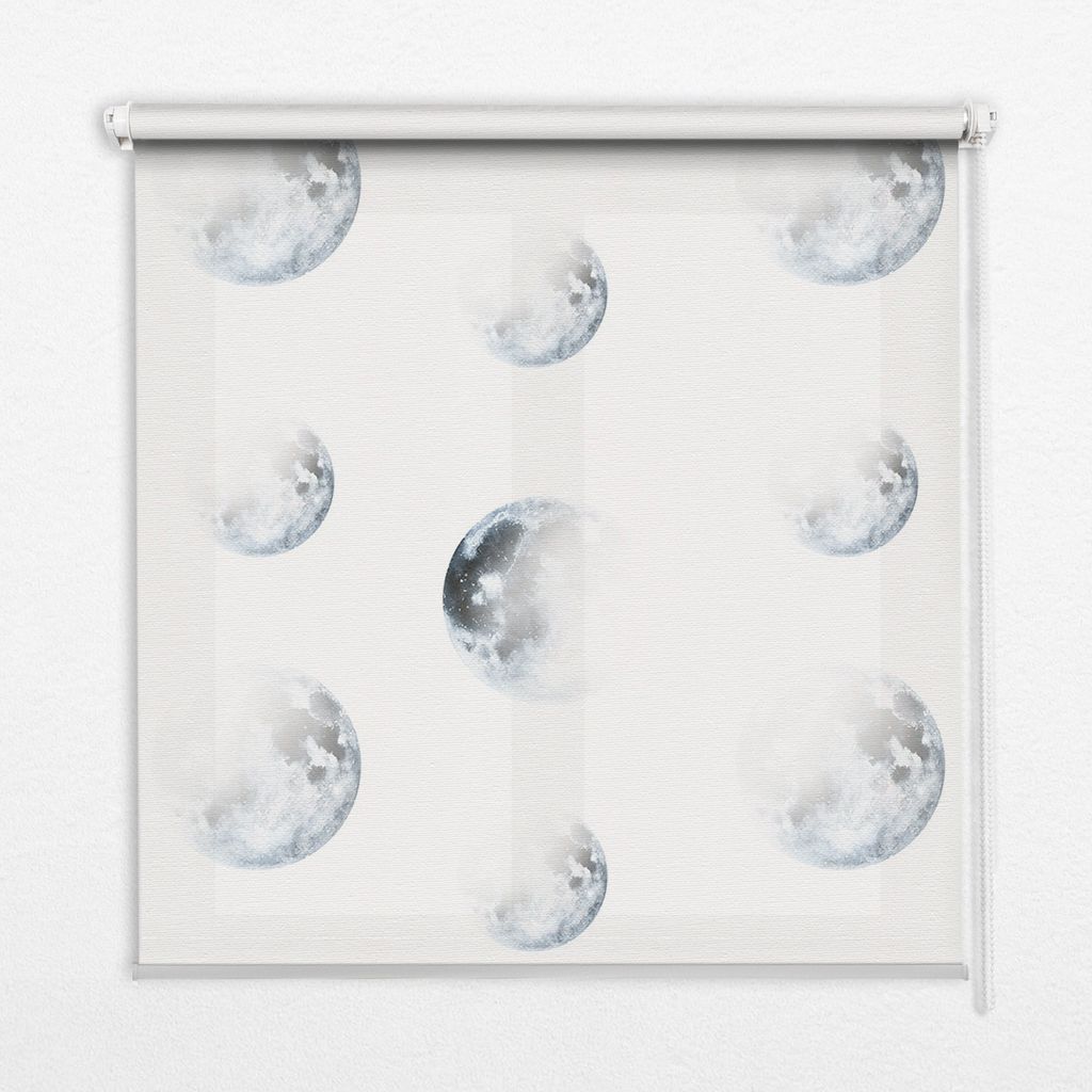 Seitenzug-Rollo Fensterrollo Jalousie - Lichtdurchlässig Springrollos - 100x100 cm - Monde