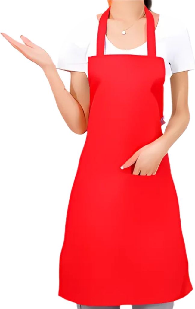 Damen-Küchenschürze in Rot mit praktischen Taschen – ideal Produktbild 