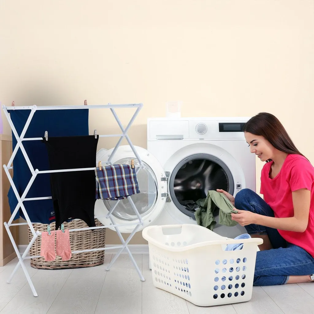 Stendibiancheria per Famiglie Pieghevole Salvaspazio con Mollette