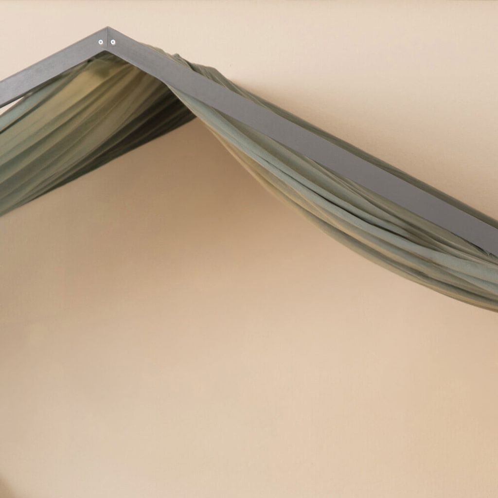 HOME DELUXE - Zweiteiliger Kinderbett Vorhang VELO - Farbe: Khaki, 120 x 370 cm, Blickdicht I Betthimmel Bettvorhang