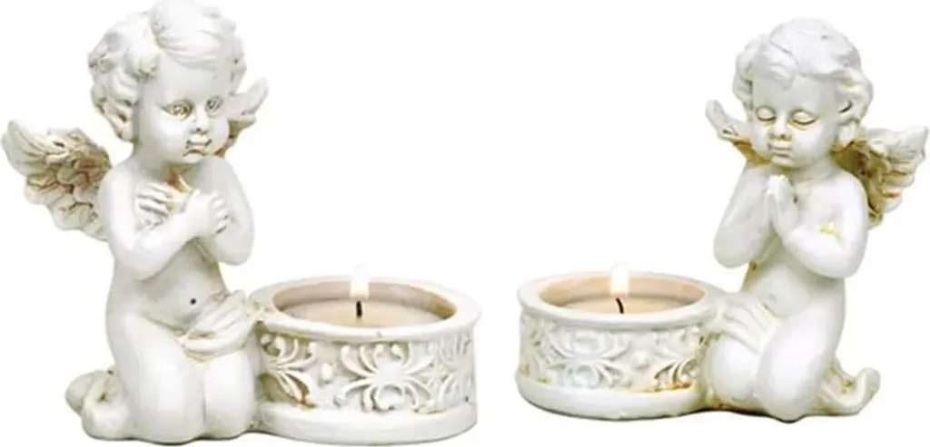 Bougeoirs anges stables 234 G pour ambiance zen et sécurisée 10x9cm