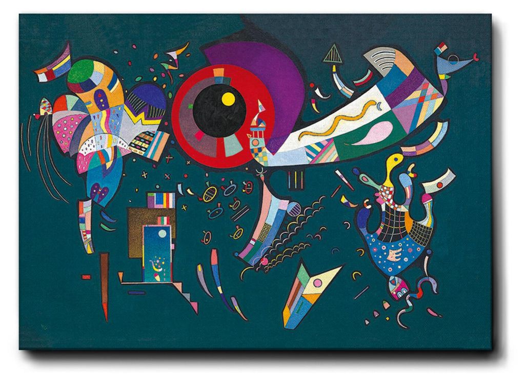 Giallobus - Um den Kreis herum - Vassily Kandinsky - 100L x 70B cm - Bild - Premium Loom Canvas mit hoher Dicke