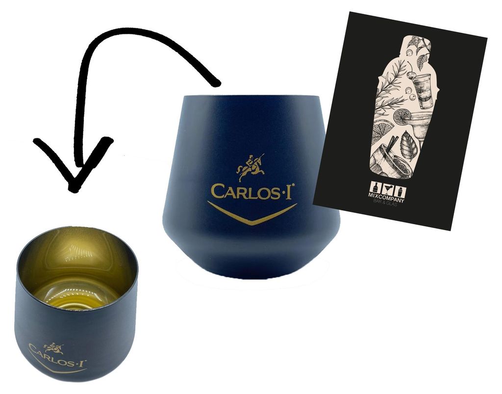 2x Carlos I Glas Brandy Tumbler Matt 0,3L Innen Gold Produktbild 
