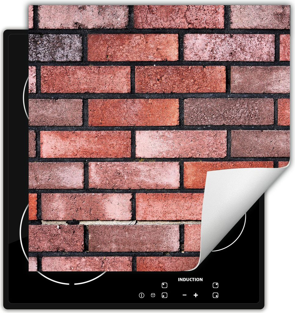DarHaus Herdabdeckplatte 50x52 cm Anti Rutsch Matte Aufrollbar, Backstein