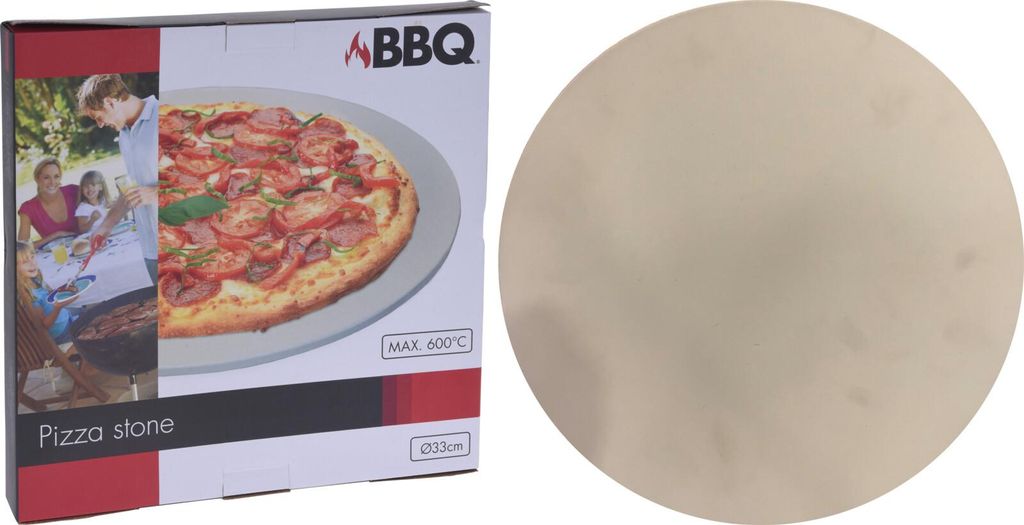 ProGarden Pizzastein für Grill 33 cm Cremeweiß