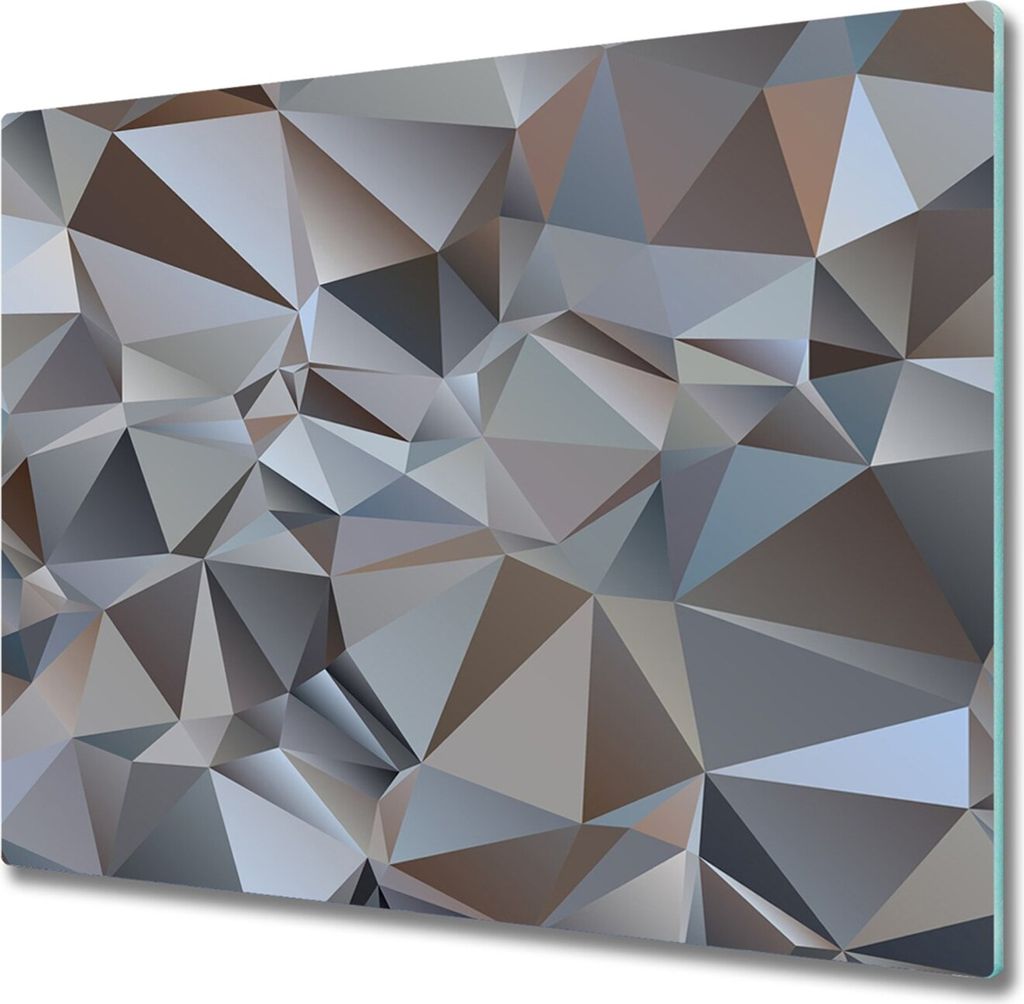 Glas Herdabdeckplatte 60x52 cm Spritzschutz Glasabdeckplatte Schneidebrett Abstrakte Dreiecke