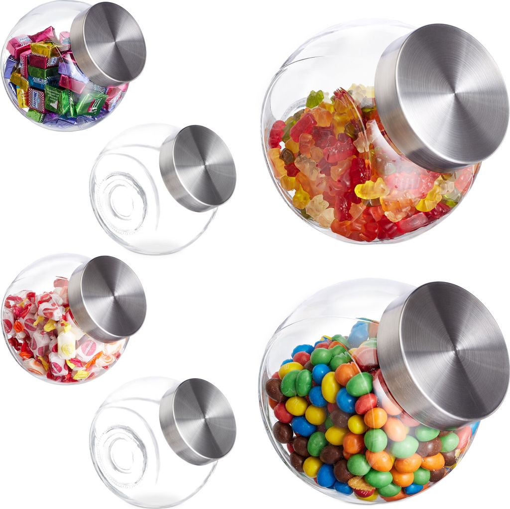 Relaxdays Bonbongläser 6x, 1,5 L, Vorratsgläser für Produktbild 