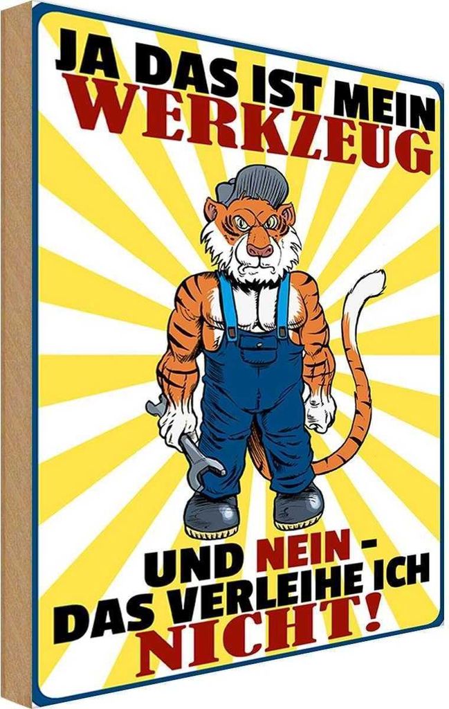 vianmo Holzschild 18x12 cm mein Werkzeug verleihe ich nicht Auto Garage Werkstatt