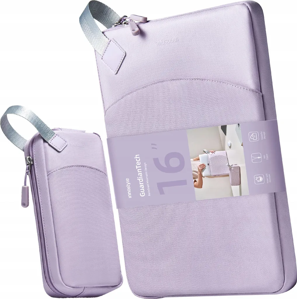 Sacoche Ordinateur 16 Pouces Imperméable Violette avec Étui de Rangement