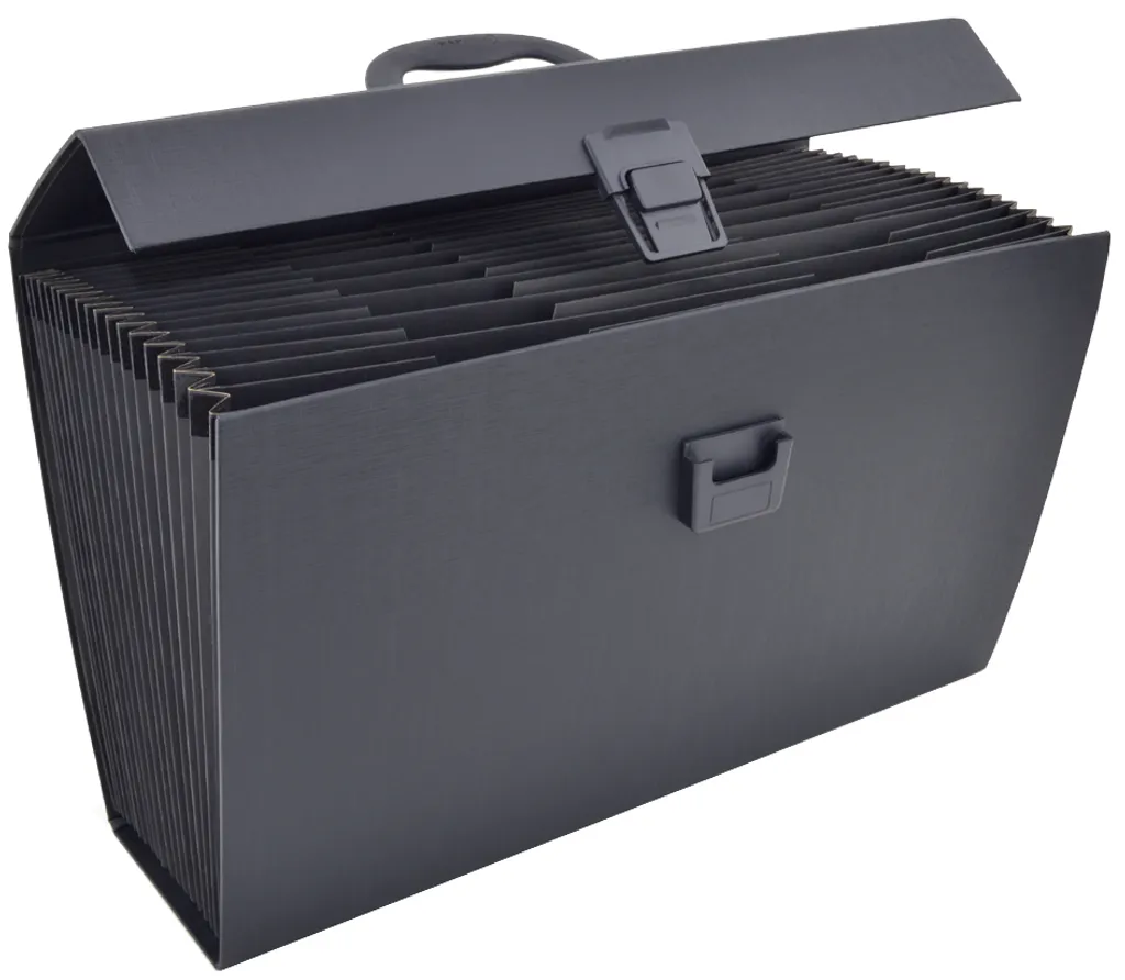 Pochette extensible 19 compartiments A4 noir haute capacité avec poignée