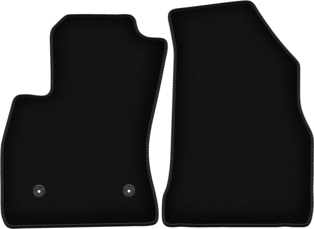 Wielganizator Velours-Autoteppiche vorne – passend für Opel Combo D (0, Bj. 2011-2018) – schwarz, passgenau, mit Befestigungen set 2 Stk.