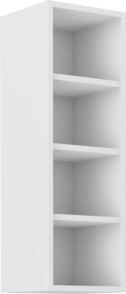 Armoire haute SOPHIA blanche 30 cm avec 5 niches de rangement ouvertes
