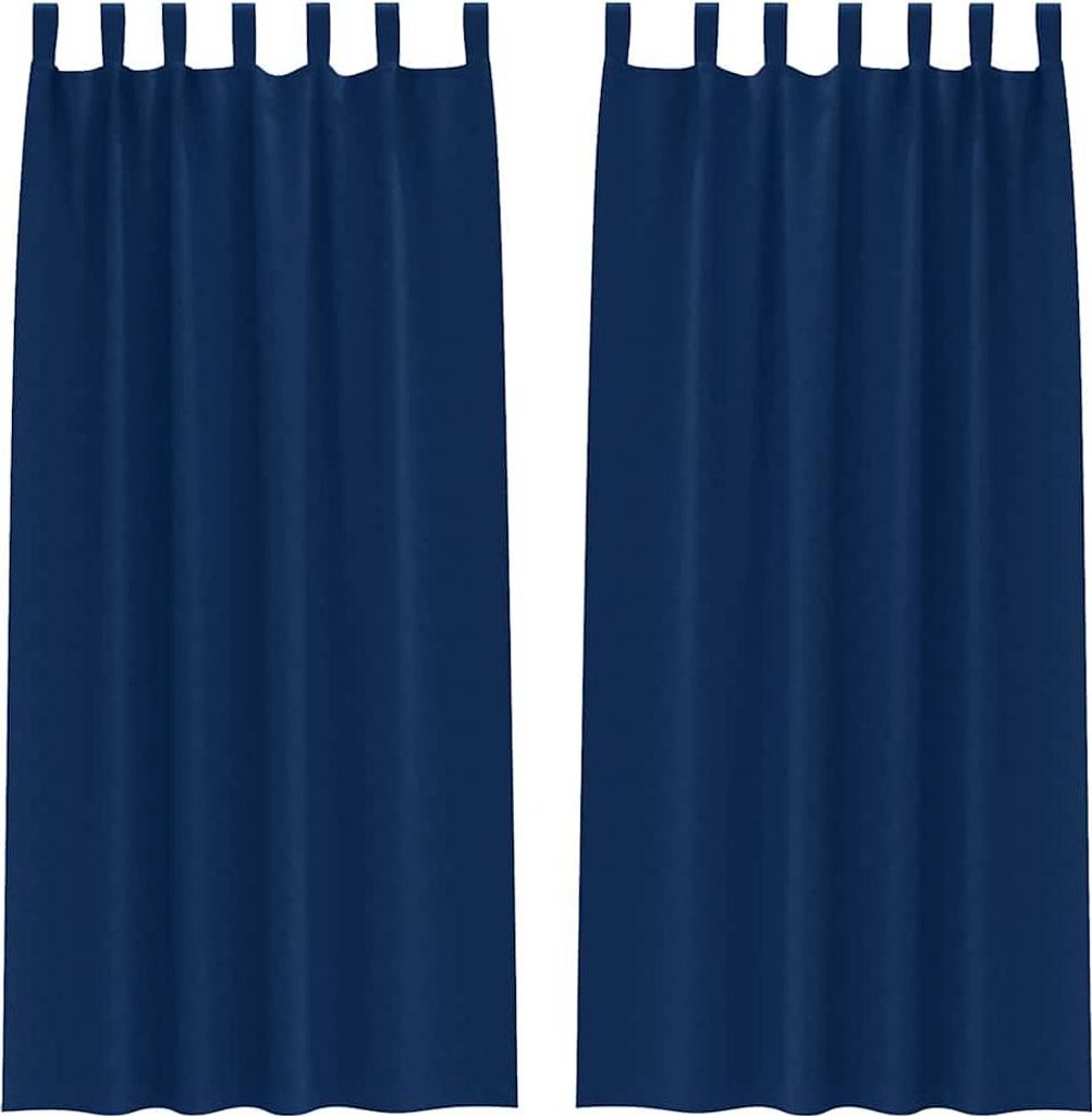 vidaXL Verdunkelungs-Vorhänge mit Ringen 2 pcs Dunkelblau 260 x 140 cm