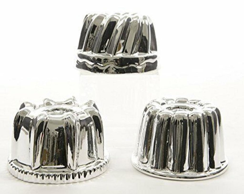 Teelicht Teelichthalter Kuchen Backform Gugelhupf silber 3er Set