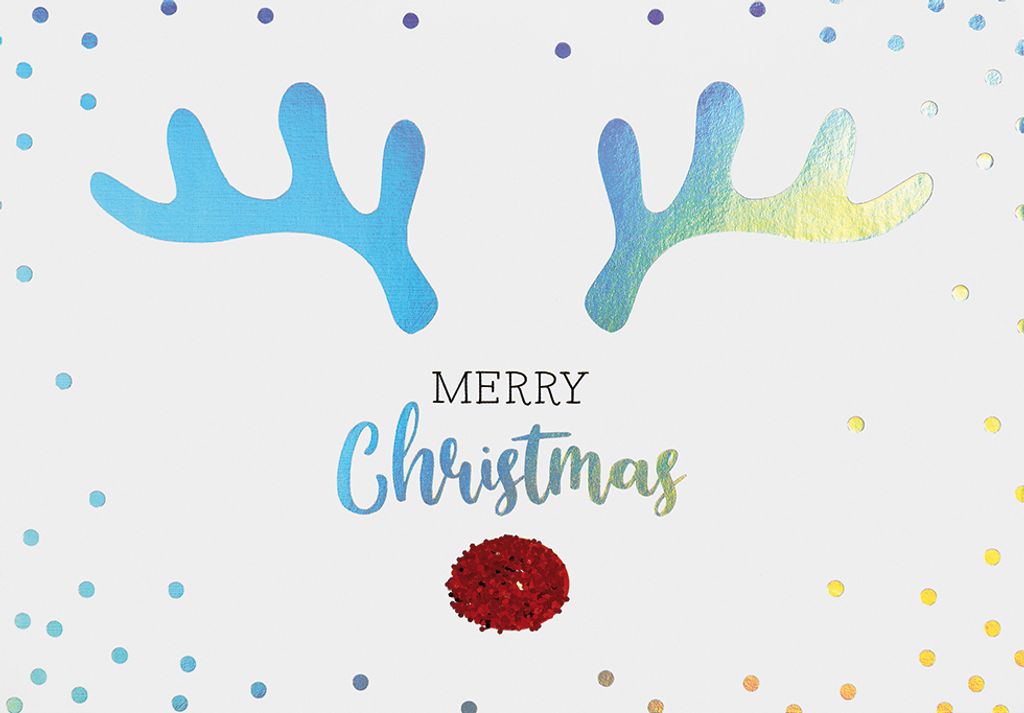 Weihnachten Bling Bling Glückwunschkarte im Format 115x17cm mit Umsc