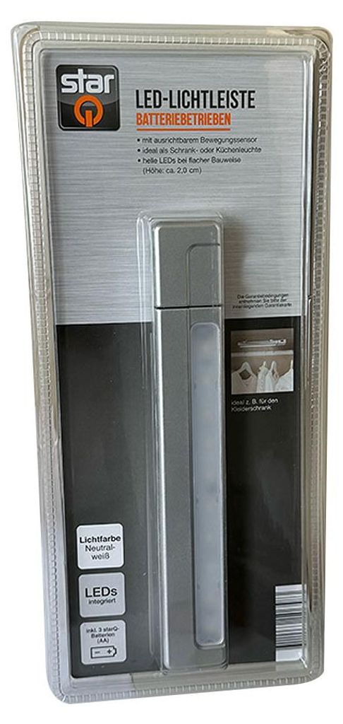 Star LED lichtbalk, 22,4 cm, zilver, 80 lm, traal wit, Productafbeelding 