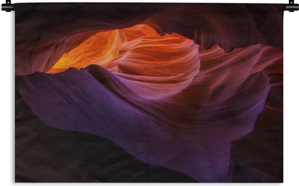 MuchoWow Wandteppich Wandbehang Gewellte Felsen des Antelope Canyon in den USA 150x100 cm Tapisserie Dekoration Wandtuch - Waschbar - Tapisserien...