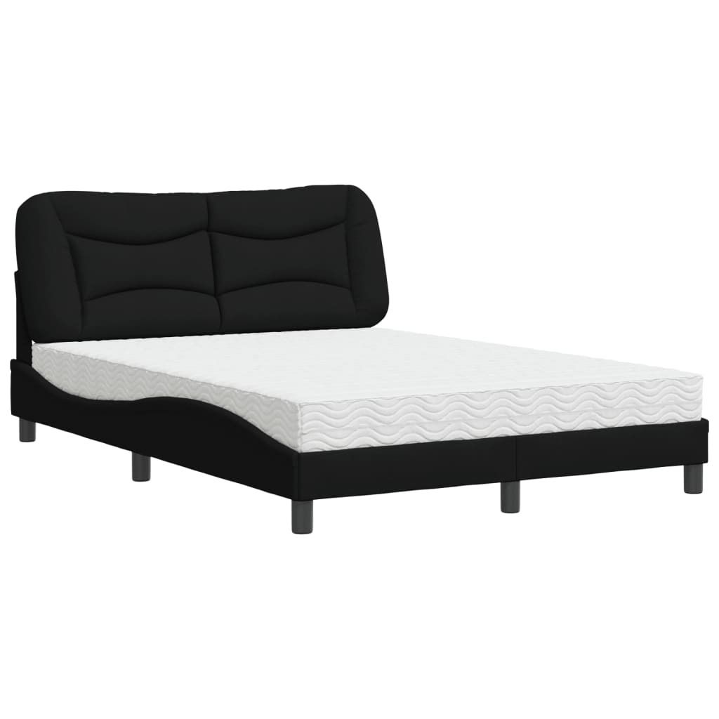 "2026 Aktion"Bett Modernes/Doppelbett - Polsterbett Erwachsene/r /Kind - mit Matratze "Hvar" Schwarz 120x200cm Stoff - Klassische Betten NeuMöbel3...