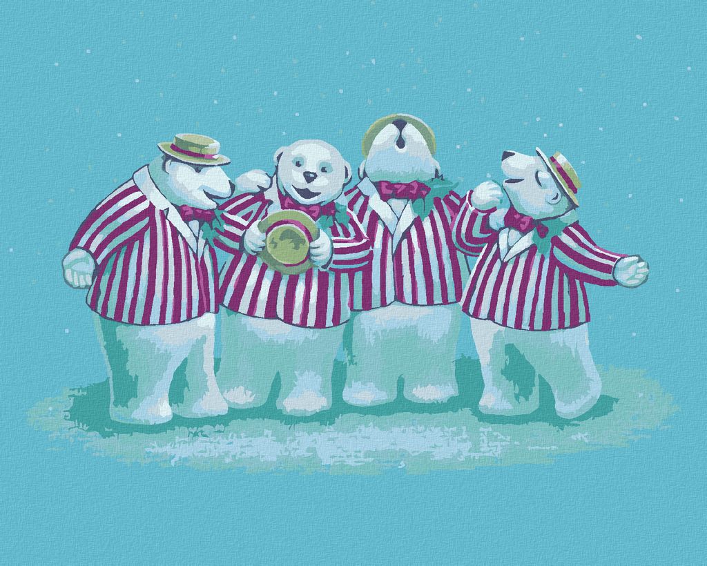 Zuty - Malen nach Zahlen - DAS BÄRENQUARTETT (SUE ELLEN BROWN), 40x50 cm, ohne Keilrahmen