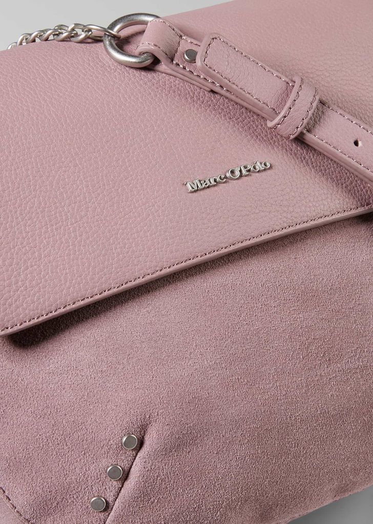 Marc O'Polo Umhängetasche GLORIA aus Leder mit Schulterriemen aus Kette und Nieten Details Pink