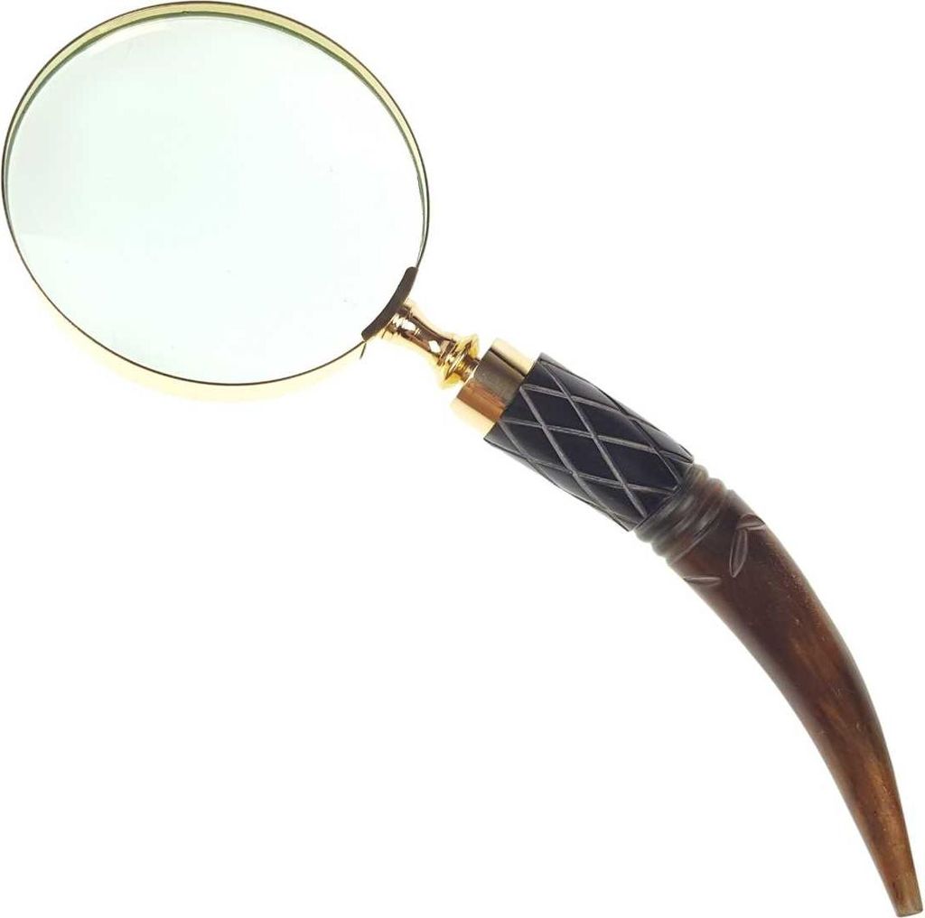 Leselupe Handlupe Vergrößerungsglas Bein Messing #39819