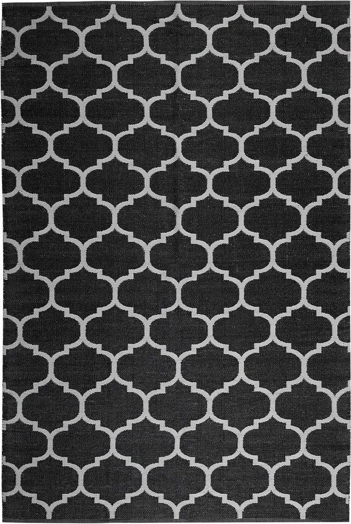 BELIANI Outdoor und Indoor Teppich Schwarz mit Weiß 140 x 200 cm zweiseitig mit marokkanischem Muster Rechteckig Orientalisches Design