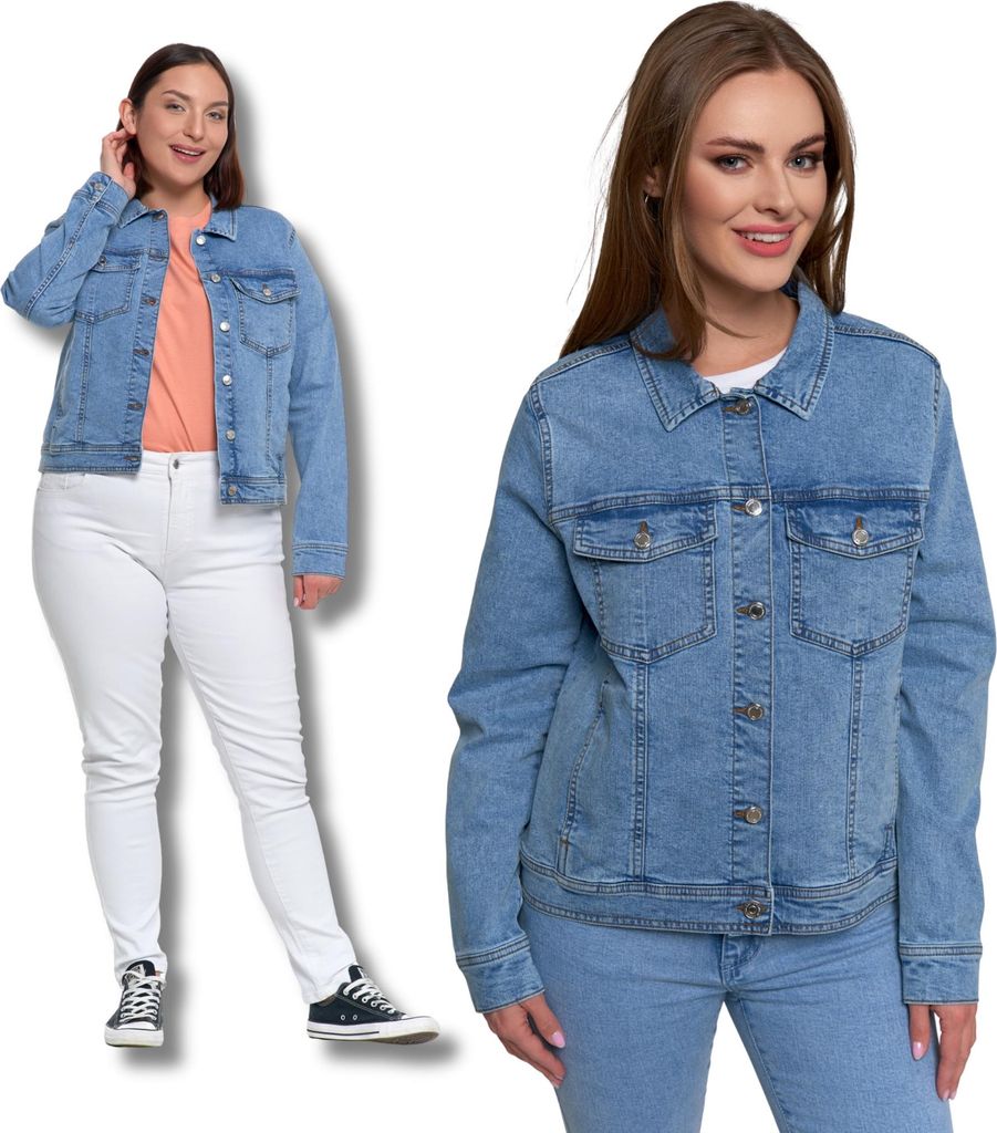 Damen-Jeansjacke Klassisches Denim Mode Stilvolle Übergangszeit Moray 3Xl