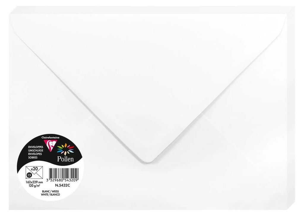 Clairefontaine 5432C - Packung mit 20 Umschläge Pollen, Produktbild 