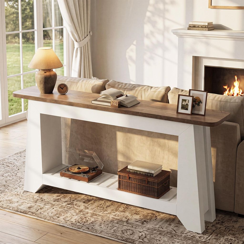 Tavolino consolle lungo 160 cm con spazio contenitivo, Immagine del prodotto 